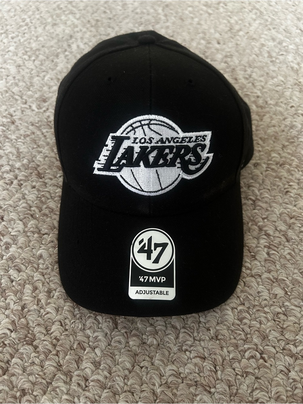 Los Angeles Lakers Black and White Kobe Bryant Tribute Hat Cap 47 New Strapback